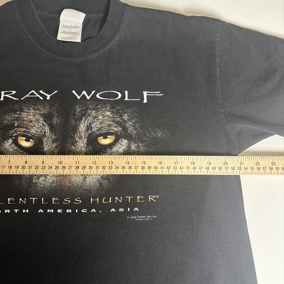 Vintage 90's Nature Wildlife T-Shirt Size Large Wolf Graphic Grunge - Picture 5 of 7